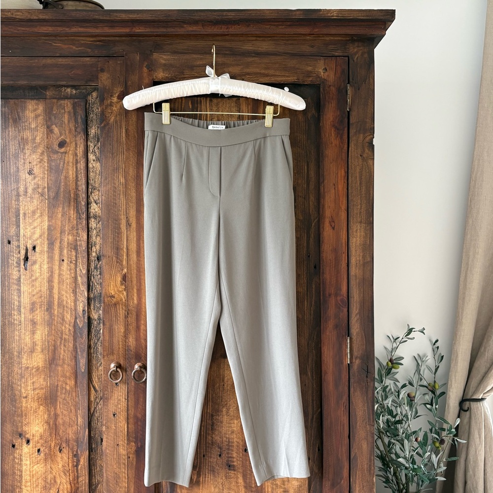 Babaton Olive Green Cropped Ankle Pants
